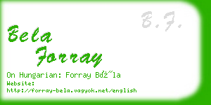 bela forray business card